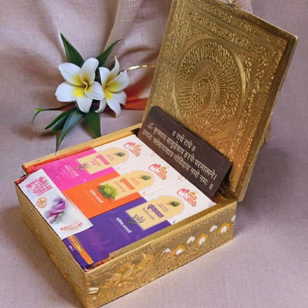 Spiritual Gift Hamper, Pack of 6 Agarbatti, 2 Jap Counter, 2 Wooden Plaque, Corporate Gift Set - Image 3